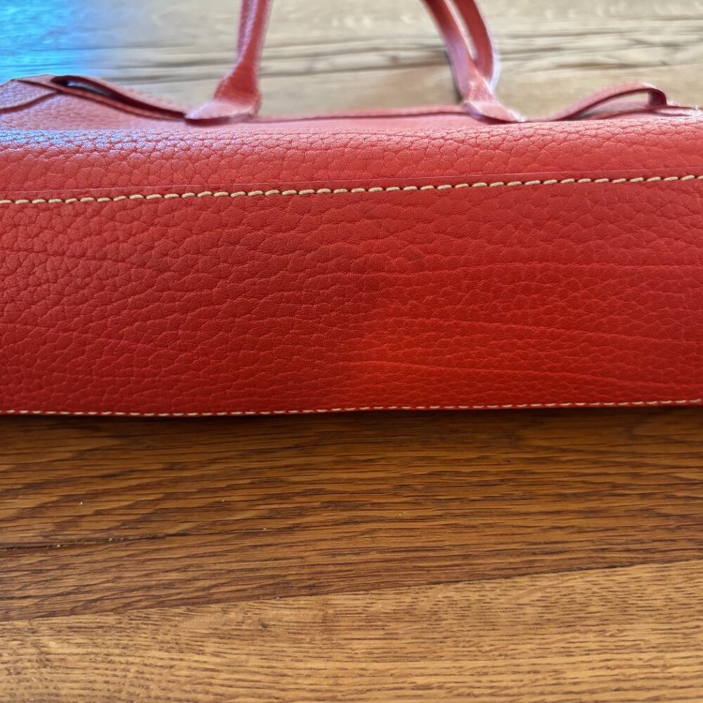 Dooney & Bourke Satchel, orange/red, with tassel - Picture 5 of 5